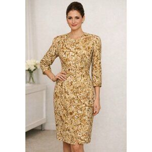 VTG Womens 8P Button Front Midi Shirt Dress Retro Cottagecore Victorian Career